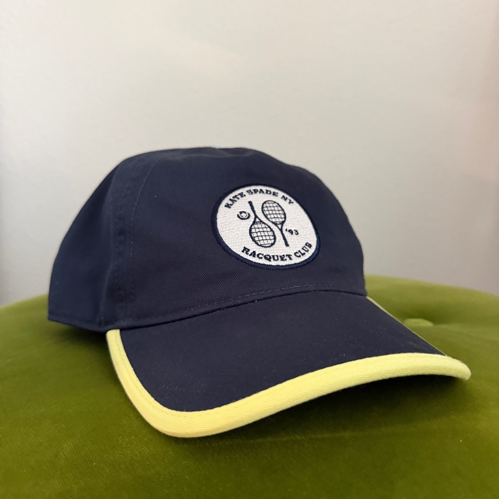 NWT Kate Spade New York Racquet Club Navy Baseball Hat | Novelty Tennis Hat